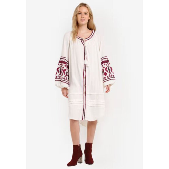 Free People White Willa Embroidered Dress Size Small 41246 - Picture 2 of 13